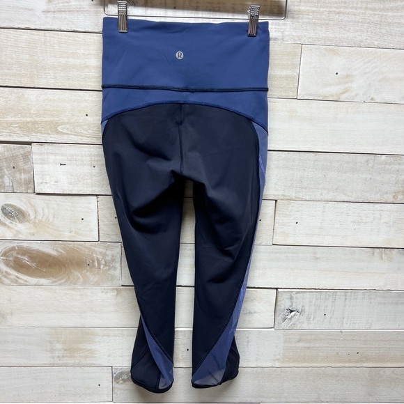 Lululemon Colour Me‎ Ombre Legging Pants Womens 4 Blue Mesh - Picture 2 of 11